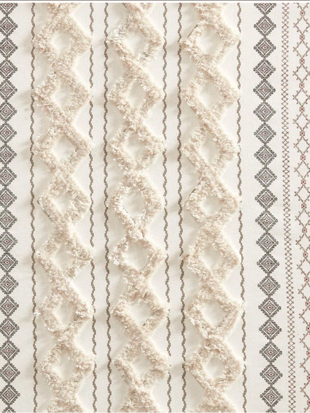 Ivory Textured Stripe Curtain Panels - SET of 4 - Picture 2 of 4